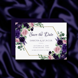 weelderige bloesems | Paarse en roze rozenboekette Save The Date
