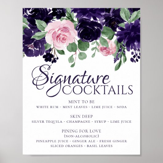 weelderige bloesems | Paarse en roze Signature Dri Poster (Voorkant)