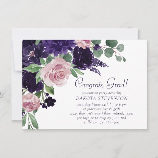 weelderige bloesems | Roze en Paarse Bloemen Afstu Kaart (Voorkant)