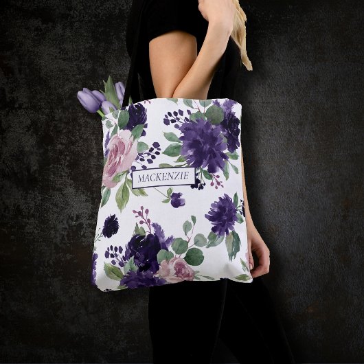 weelderige bloesems | Roze en Paarse Bloemen Bruid Tote Bag