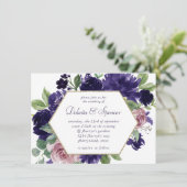 weelderige bloesems | Roze en Paarse krans gouden  Kaart (Staand voorkant)