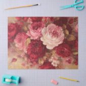 Weelderige blos en bordeauxrood Engels rozen goud Tissuepapier (Craft)