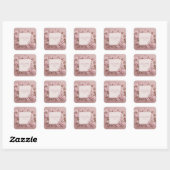 Weelderige Blos Roze Kersenbloesem Gouden Vierkant Vierkante Sticker (Vel)