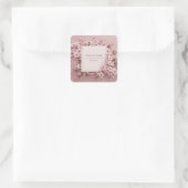 Weelderige Blos Roze Kersenbloesem Gouden Vierkant Vierkante Sticker (Tas)