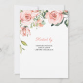 Weelderige blos roze rozen boho baby shower kaart (Achterkant)