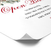 Weelderige Blush Bourgondië Open Bar Trouwbord Poster (Hoek)