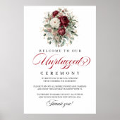 Weelderige Blush Burgundy Onthoud Ceremony Bord Poster (Voorkant)