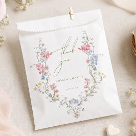 Weelderige Boho Wilde Bloemen Elegante Trouwdag Bedankzakje