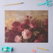 Weelderige bordeaux en blush Engels rozen goud Tissuepapier (Craft)