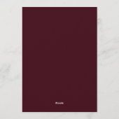 Weelderige botanische burgundy bruiloft kaart (Achterkant)