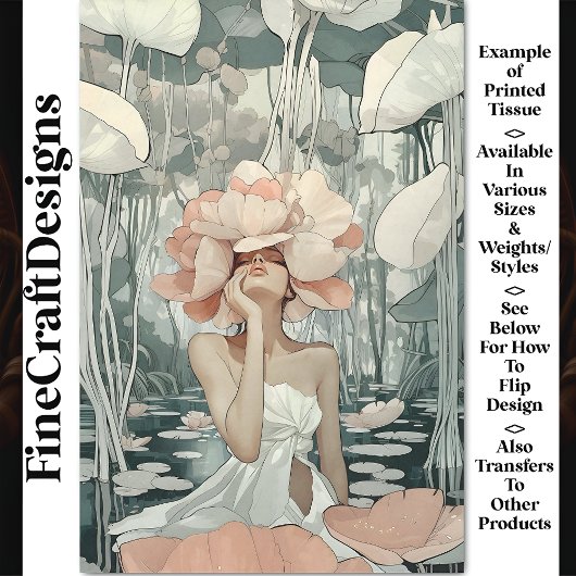 Weelderige Botanische Godin Koraal, Blush CC2 Deco Tissuepapier