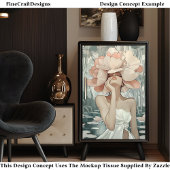 Weelderige Botanische Godin Koraal, Blush CC3 Deco Tissuepapier