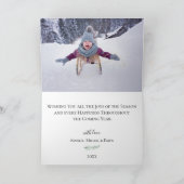 Weelderige botanische opgevouwen fotovakantiefelic feestdagen kaart (Binnen)