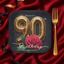 Weelderige Chic Rode Roos Versierde Gouden 90e Ver