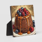 Weelderige Chocolade Caramel Besencake Fotoplaat (Voorkant)