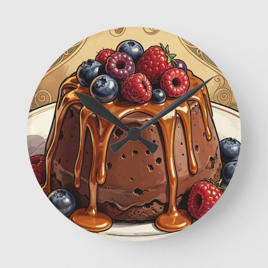 Weelderige Chocolade Caramel Besencake Ronde Klok (Voorkant)