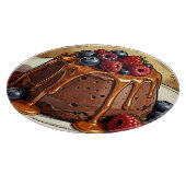 Weelderige Chocolade Caramel Besencake Snijplank (Hoek)