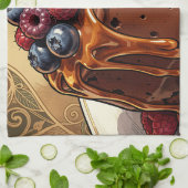 Weelderige Chocolade Caramel Besencake Theedoek (Gevouwen)