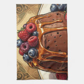 Weelderige Chocolade Caramel Besencake Theedoek (Verticaal)