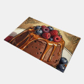 Weelderige chocolade-caramel-bessencake deurmat (Schuin)