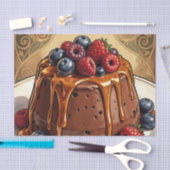 Weelderige chocolade-caramel-bessencake tissuepapier (Craft)