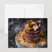 weelderige chocolade ganache cake feestdagenkaart (Voorkant / Achterkant)