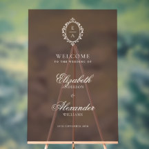 Weelderige Crest Bruine Oude Geld Huwelijks Welkom