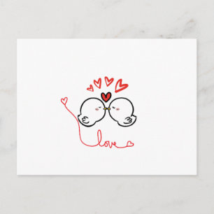 Weelderige Cute Love Birds Kussen Wenskaart Feestdagenkaart