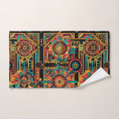 weelderige cyaan "Aztec Dream" pluche badhanddoek  Bad Handdoek (Handdoek)