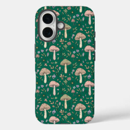 Weelderige Diep Smaragd Schimmel Naadloos Patroon iPhone 16 Hoesje