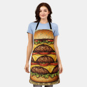 Weelderige drievoudige cheeseburger schort (Gedragen)