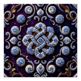 Weelderige Edelsteen Keltische Knoop Luxe Siervlie Perfect Poster