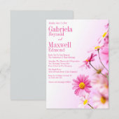 weelderige elegante Natuur roze madeliefje bruilof Kaart (Voorkant / Achterkant)