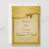 Weelderige Elegante Retro Abstracte Bloemen en Bla Save The Date (Voorkant)