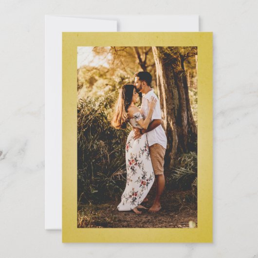 Weelderige Elegante Retro Abstracte Bloemen en Bla Save The Date (Achterkant)