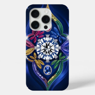 Weelderige elegantie: diamant en edelsteen gegrave iPhone 15 pro case