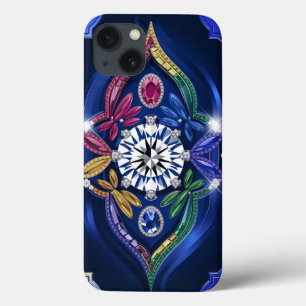 Weelderige elegantie: diamant en edelsteen gegrave Case-Mate iPhone case