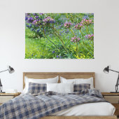 Weelderige en levendige afbeelding van Agapanthus- Canvas Afdruk (Insitu (Slaapkamer))