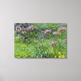 Weelderige en levendige afbeelding van Agapanthus- Canvas Afdruk