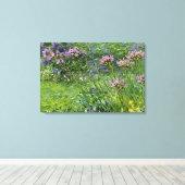 Weelderige en levendige afbeelding van Agapanthus- Canvas Afdruk (Insitu (Houten vloer))