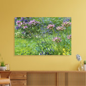 Weelderige en levendige afbeelding van Agapanthus- Canvas Afdruk (Insitu (Woonkamer))
