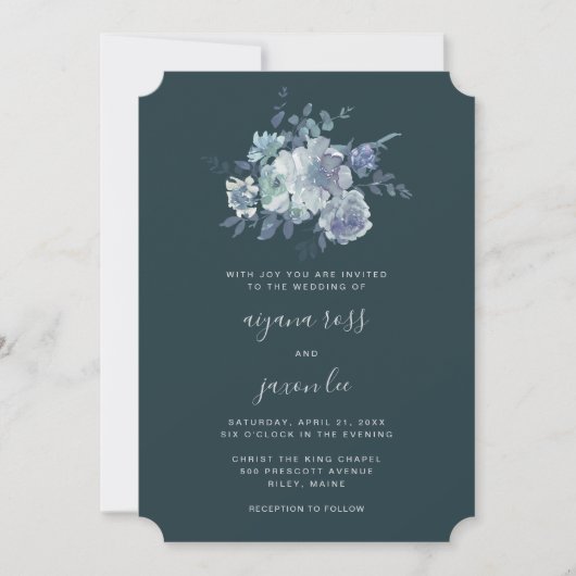 Weelderige en Moody Peony Bouquet bruiloft Kaart (Voorkant)