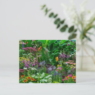 Weelderige Engelse Cottage Garden Zomer Bloemen Fo Feestdagenkaart