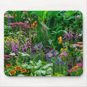 Weelderige Engelse Cottage Garden Zomer Bloemen Fo Muismat