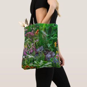Weelderige Engelse Cottage Garden Zomer Bloemen Fo Tote Bag