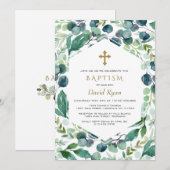 Weelderige Eucalyptuslijst Gouden Kruis Jongens Do Kaart (Voorkant / Achterkant)