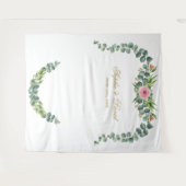 Weelderige Exotische Eucalyptus Bloei Bruiloft Wandkleed (Voorkant (horizontaal))