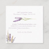 Weelderige Floral tarwe, roze en lavendel krans ba Vierkante Visitekaartje (Achterkant)