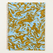 Weelderige Fusie: Teal en Gouden Marmerprint, Planner (Voorkant)