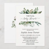 Weelderige geometrische groene virtuele baby showe kaart (Voorkant / Achterkant)